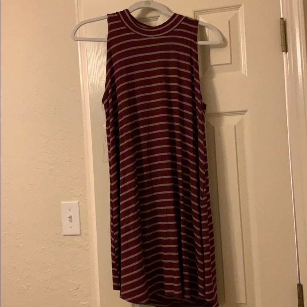 High neck, sleeveless dress